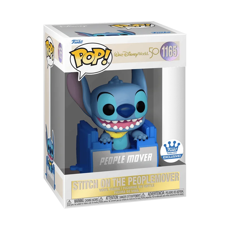 Stitch on the Peoplemover #1165 Funko Pop from Walt Disney World 50