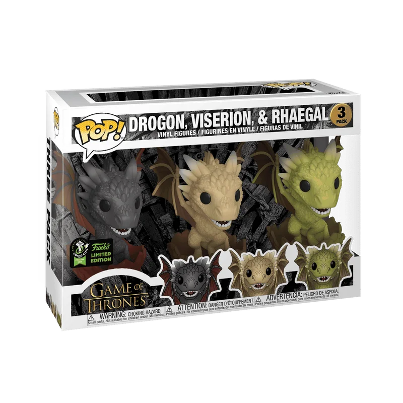 Drogon, Viserion, & Rhaegal #3 PACK Funko Pop from Game of Thrones