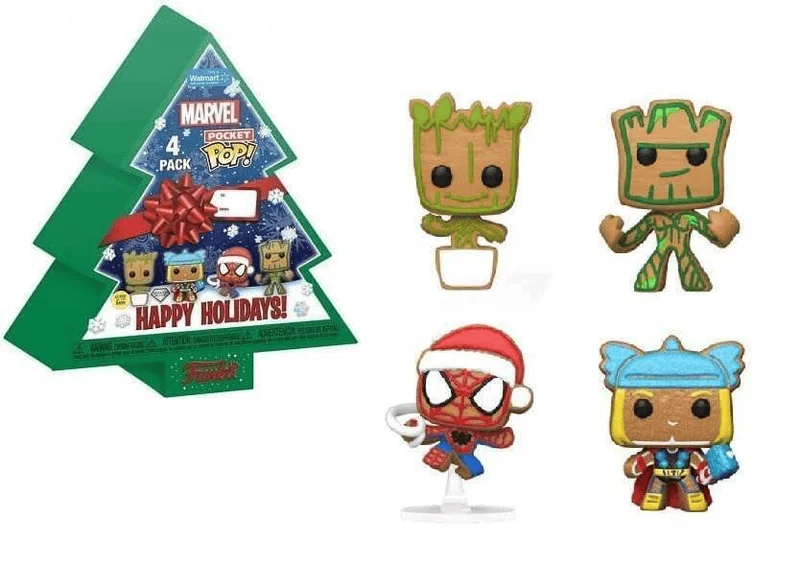 Groot / Thor / Spider-Man / Teenage Groot #4 PACK Funko Pop from Marvel