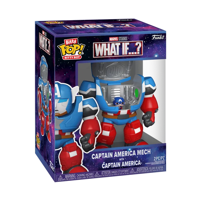Captain America Mech with Captain America Funko Pop from What If...?