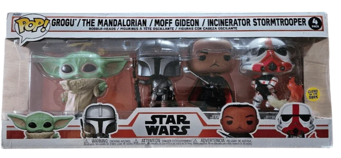 The Mandalorian / Grogu / Moff Gideon / Incinerator Trooper #4 PACK Funko Pop from Star Wars