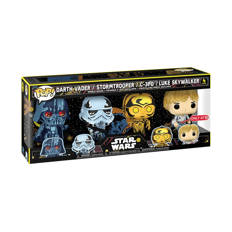 Darth Vader / Stormtrooper / C-3PO / Luke Skywalker #4 PACK Funko Pop from Star Wars