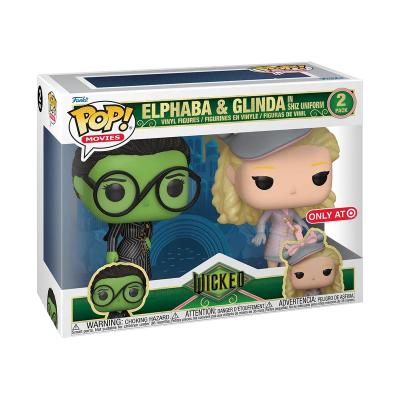 Elphaba & Glinda in Shiz Uniform #2 PACK Funko Pop from Wicked