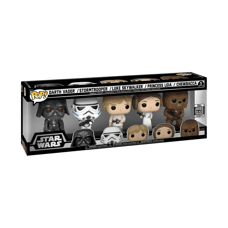 Darth Vader / Storm Trooper / Luke Skywalker / Princess Leia / Chewbacca #5 PACK Funko Pop from Star Wars