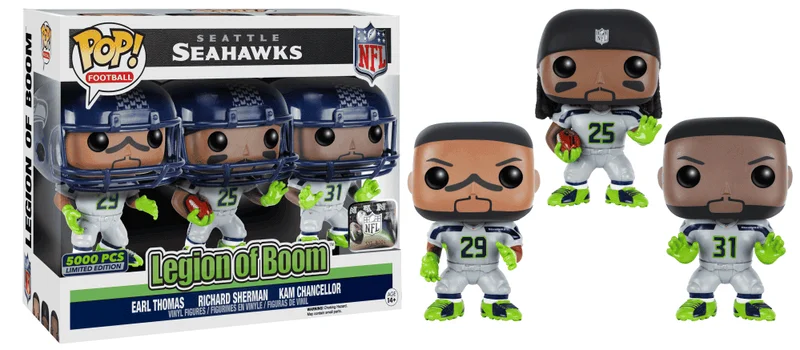 Earl Thomas, Richard Sherman, & Kam Chancelor #3 PACK Funko Pop from Seattle Seahawks