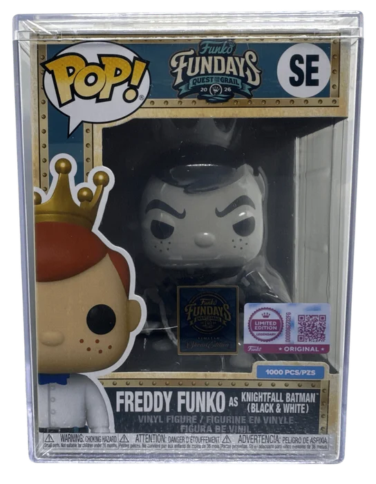 Freddy funko as Knightfall Batman (Black & White) #SE Funko Pop from Funko Fundays