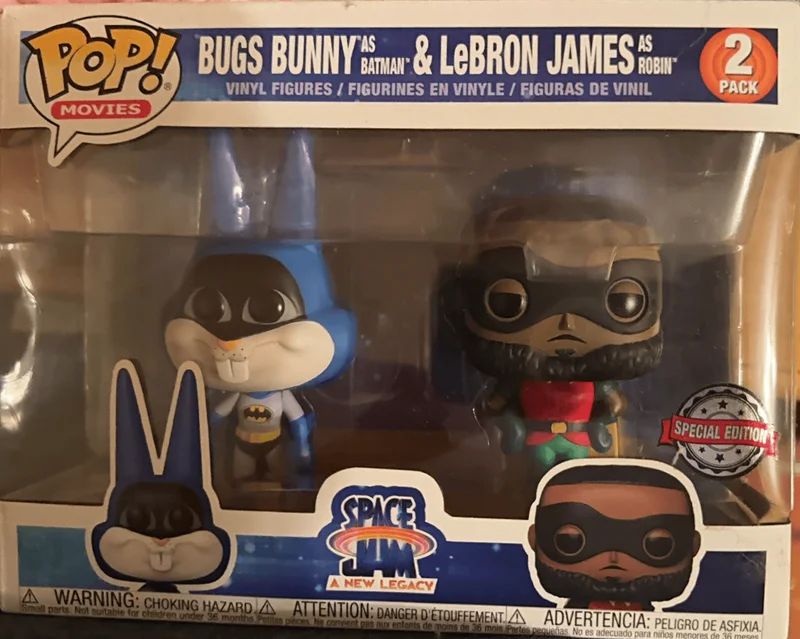 Bugs Bunny as Batman & LeBron James as Robin #2 PACK Funko Pop from Space Jam