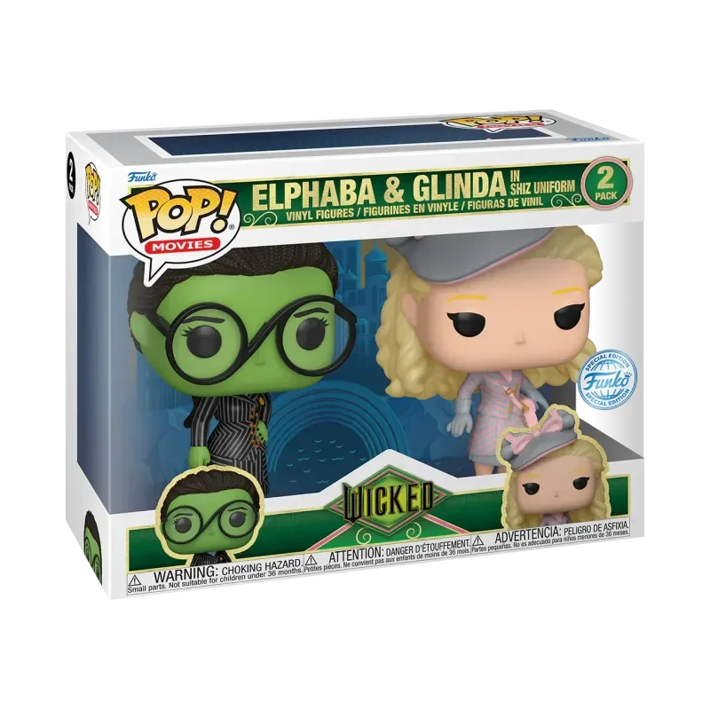Elphaba & Glinda in Shiz Uniform #2 PACK Funko Pop from Wicked