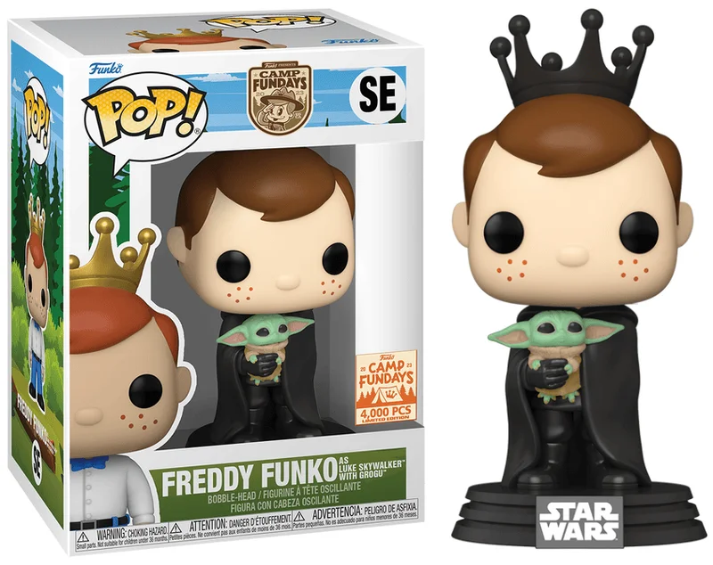Freddy Funko as Luke Skywalker with Grogu #SE Funko Pop from Camp Fundays