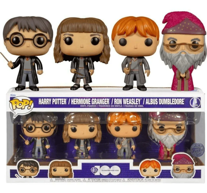 Harry Potter / Hermione Granger / Ron Weasley / Albus Dumbledore #4 PACK Funko Pop from Warner Bros 100