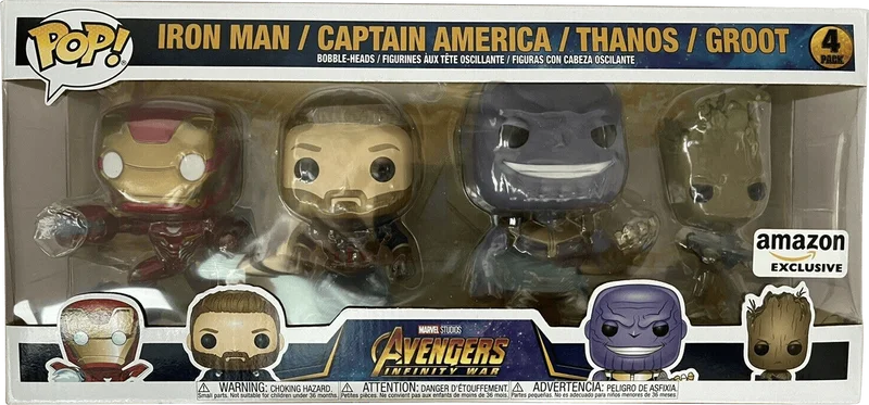 Iron Man / Captain America / Thanos / Groot #4 PACK Funko Pop from Avengers Infinity War
