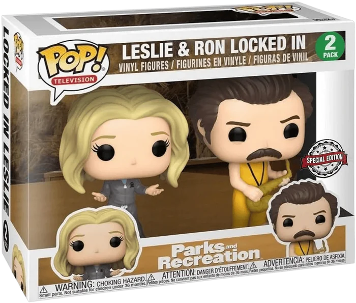 Leslie and Ron Locked In #2 PACK Funko Pop from Parks and Recreation