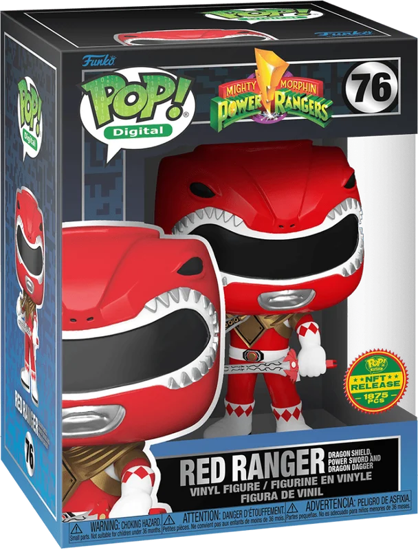 Red Ranger Dragon Shield, Power Sword, and Dragon Dagger #76 Funko Pop from Mighty Morphin Power Rangers