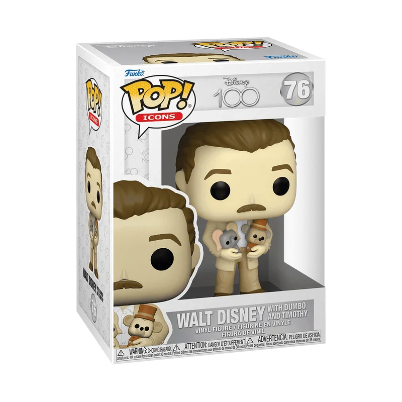 Walt Disney and Dumbo & Timothy Plush #76 Funko Pop from Disney 100