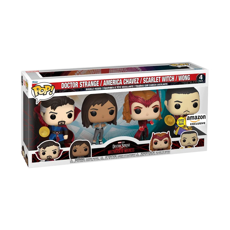 Doctor Strange / America Chavez / Scarlet Witch / Wong #4 PACK Funko Pop from Doctor Strange in The Multiverse of Madness