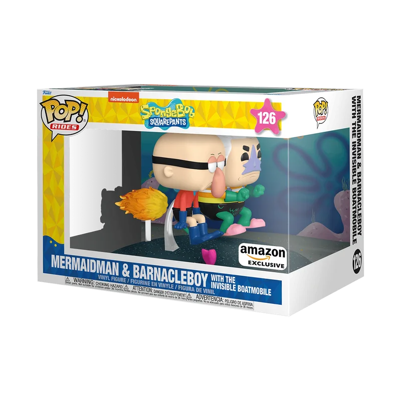 Mermaidman & Barnacleboy with Invisible Boatmobile #126 Funko Pop from Nickelodeon