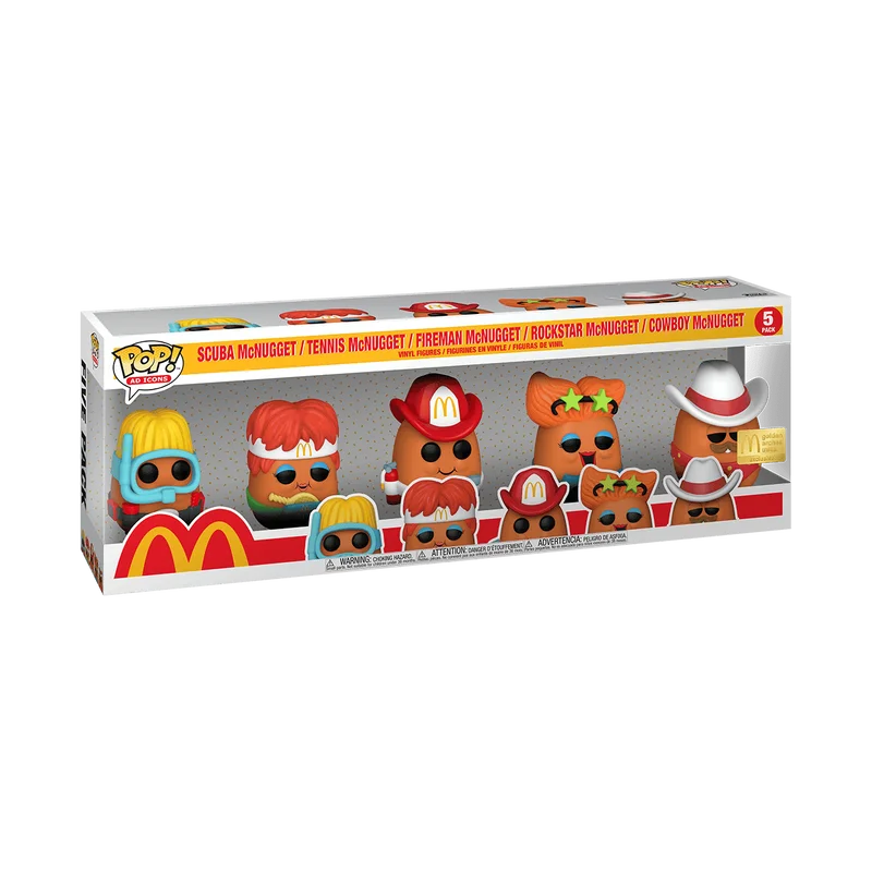 Scuba Mcnugget / Tennis Mcnugget / Fireman McNugget / Rockstar Mcnugget / Cowboy Mcnugget #5 PACK Funko Pop from McDonald's