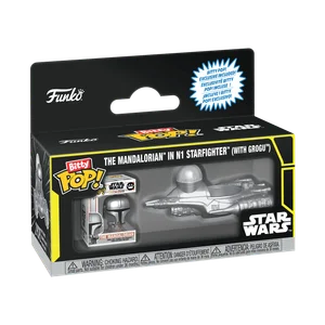 The Mandalorian in N1 Starfighter (with Grogu) Funko Pop
