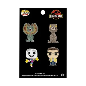 Dilophosaurus/ T-rex/ Mr. DNA/ Dennis Nedry #4 PACK Funko Pop