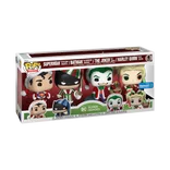 Superman in Holiday Sweater, Batman as Ebenezer Scrooge, The Joker as Santa, Harley Quinn with Helper #4 PACK Funko Pop