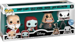 Sandy Claws / Sally Sewing / Mayor / Jack Skellington #4 PACK Funko Pop